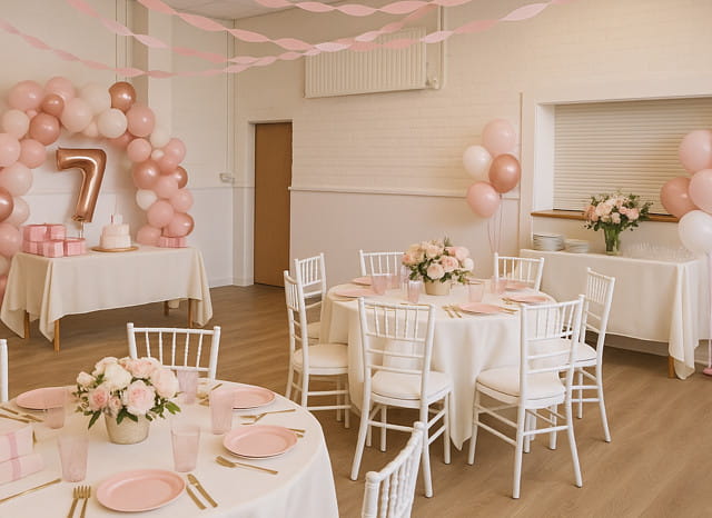 room set up for 7th birthday party