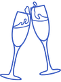 clinking wine glasses icon